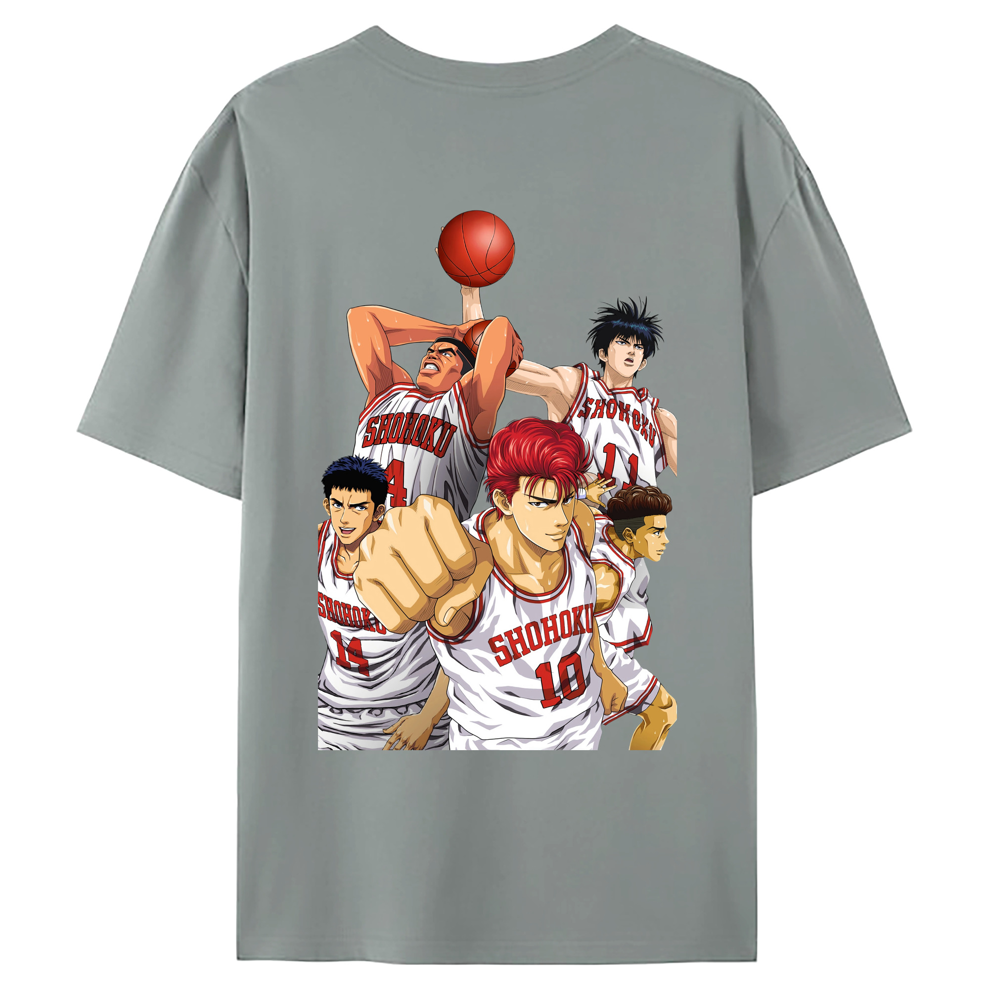（画像用） SLAM DUNK／スラムダンク 綿100％ メンズ半袖Tシャツ（バックプリント） 通気性